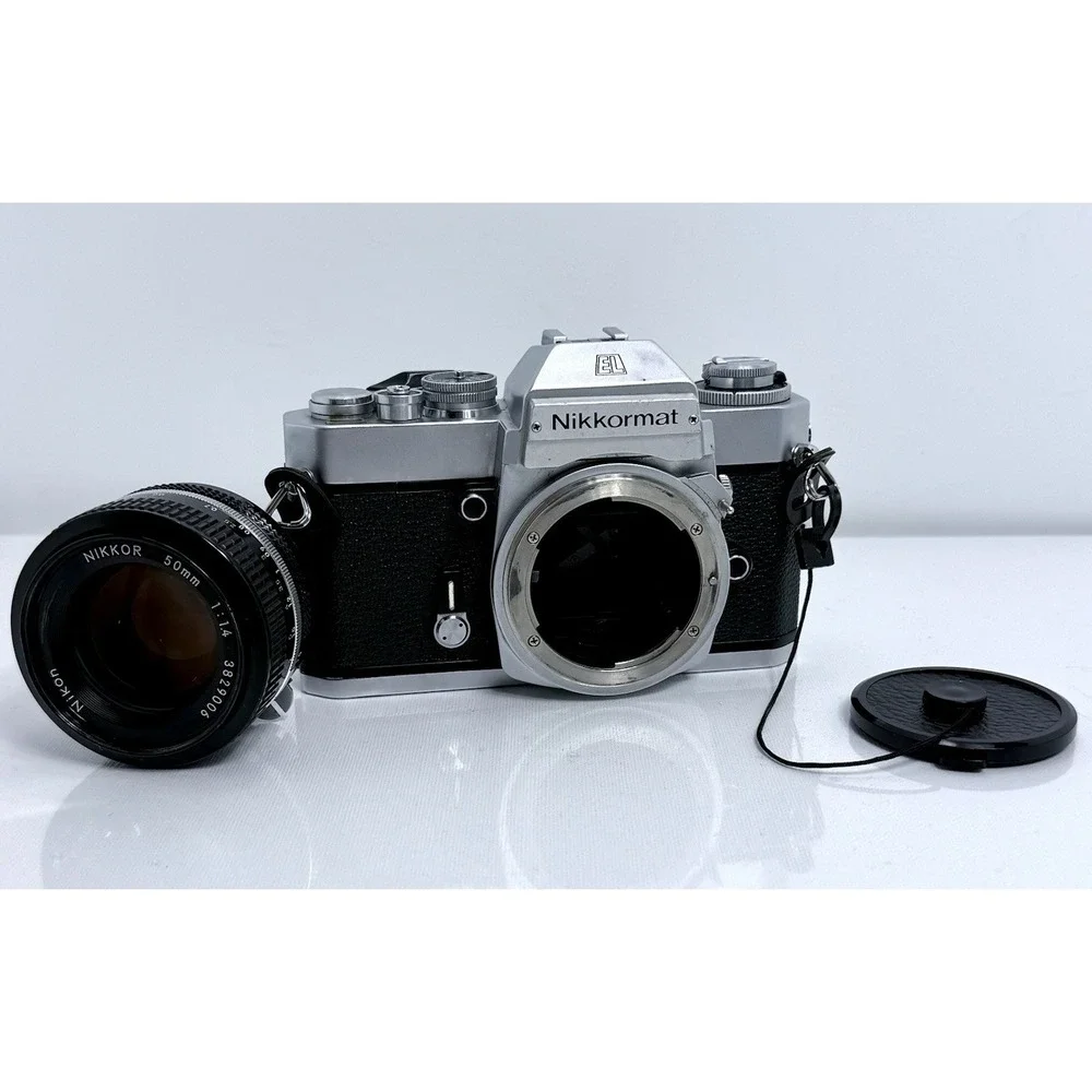 Rare Vintage Nikkormat EL 35mm SLR Camera w/ Nikkor 50mm f/1.4 Lens Tokyo Japan